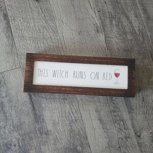 Rae Dunn This Witch Runs On Red Sign